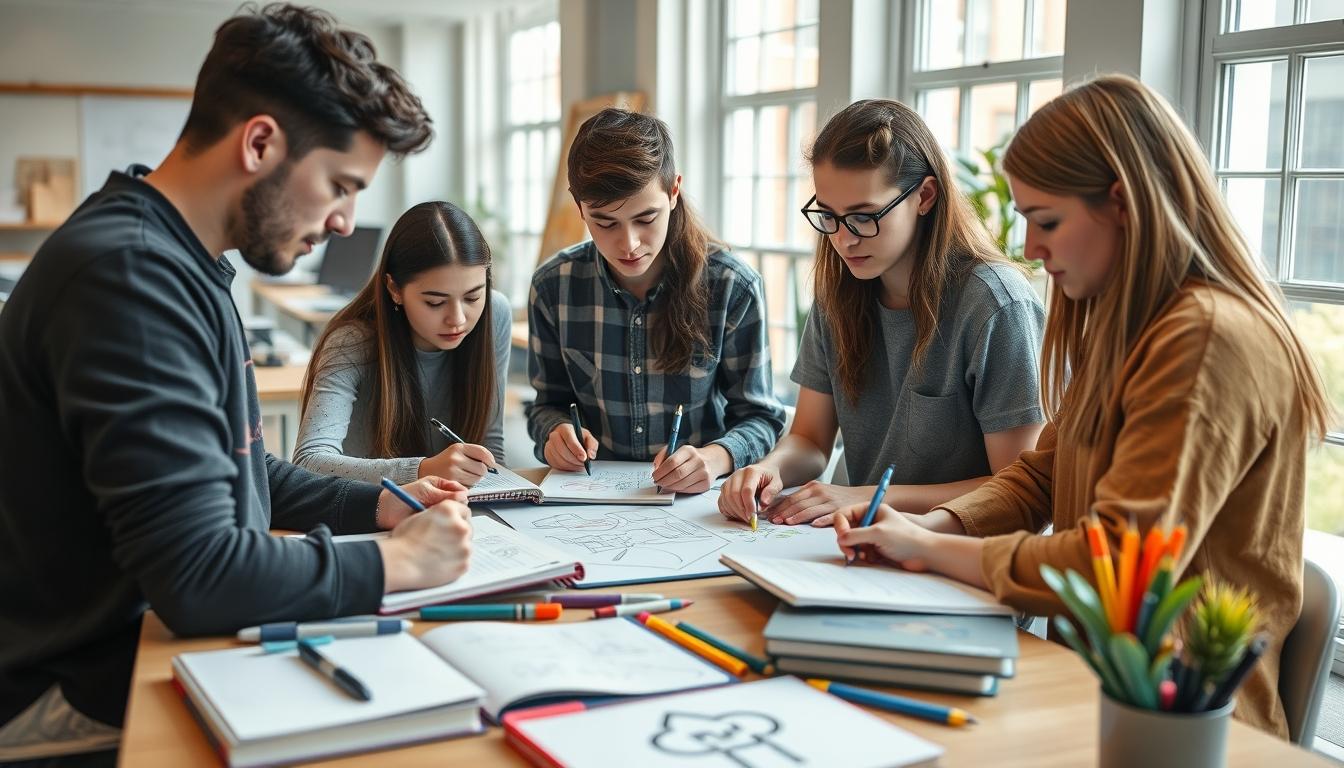 Student preparing for exams with study materials